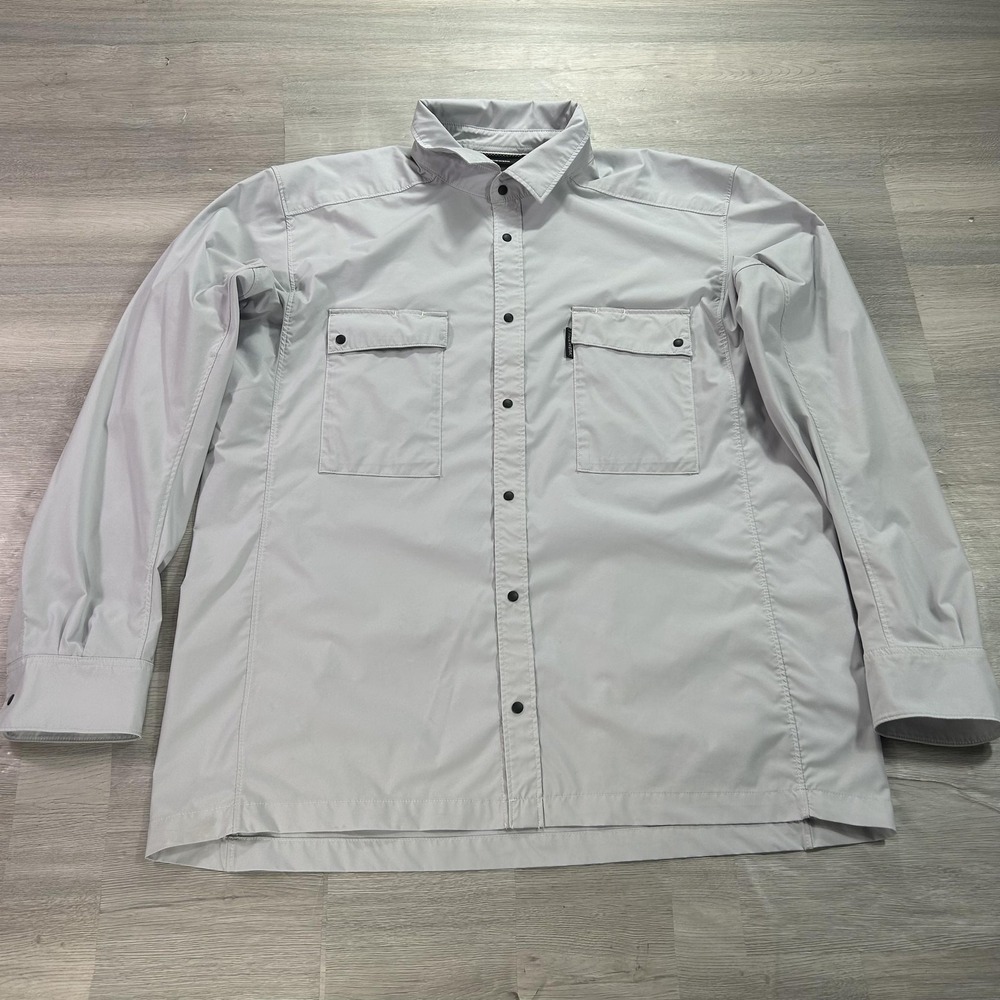 Truewerk Cloud LS Shirt Mens XL Gray Solid Long Sleeve Snap Button Up Workwear